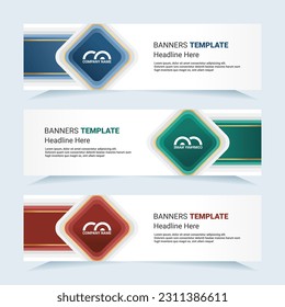 Conjunto vectorial moderno de pancartas coloridas abstractas. Para las necesidades de tarjetas y banners. Ilustración vectorial