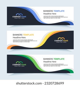 Vector modern set of colorful abstract banners. For card and banner needs. Vector Illustration