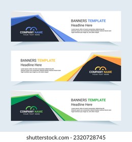 Conjunto vectorial moderno de pancartas coloridas abstractas. Para las necesidades de tarjetas y banners. Ilustración vectorial