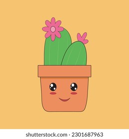 Vector vector modern set of tropical cactus icon
