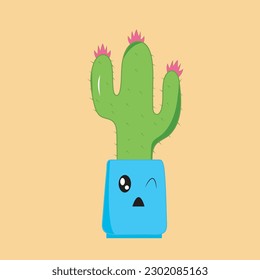 Vector vectorial conjunto moderno del icono del cactus tropical