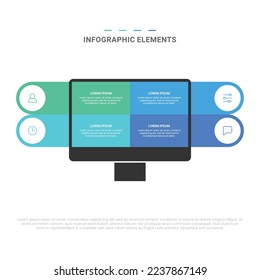 Vector modern shapes options infographic elements for business with icons template design