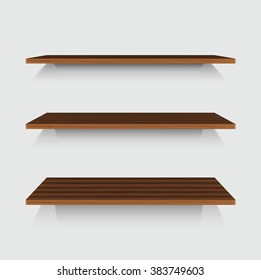 Vector modern shelves set on gray background