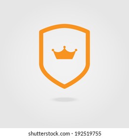 Vector Modern Shield Icon With Crown.