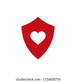 Vector Modern Shield Icon With Heart.