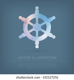 Vector modern ship wheel icon with colorful trendy and modern polygonal texture