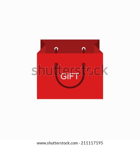 vector modern shopping gift icon on white background. Eps10