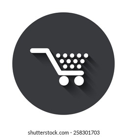 Vector modern shopping gray circle icon on white background