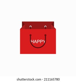 vector modern shopping happy icon on white background. Eps10