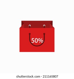 vector modern shopping icon on white background. Eps10