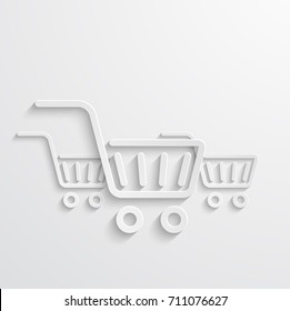 Vector modern shopping icons light background. Store banner