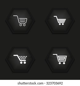 Vector modern shopping  icons set on  background