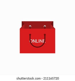 vector modern shopping online icon on white background. Eps10