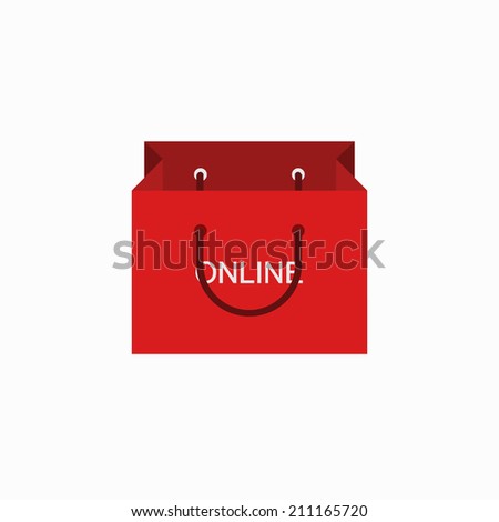 vector modern shopping online icon on white background. Eps10