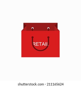 vector modern shopping retail icon on white background. Eps10