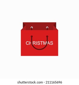 vector modern shopping xmas icon on white background. Eps10