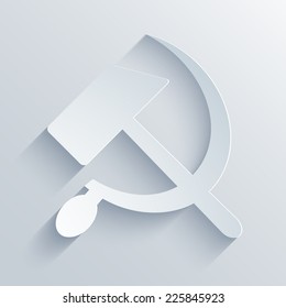 vector modern sickle and hammer symbol background. Eps10
