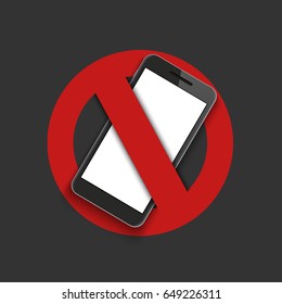 Vector modern sign - turn off the phone