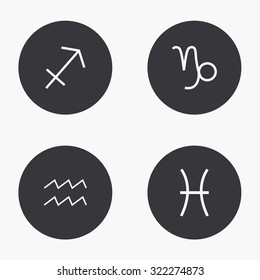 Vector modern signs of the zodiac  icons set on white background