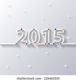 Vector Modern simple Happy new year 2015 wallpaper with a long shadow effect .Vector/illustration.
