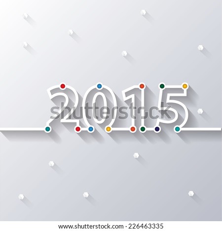 Vector Modern simple Happy new year 2015 wallpaper with a long shadow effect .Vector/illustration.