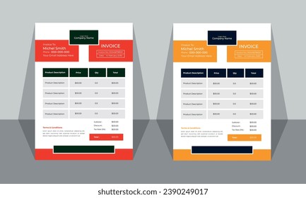 vector modern simple invoice design template,