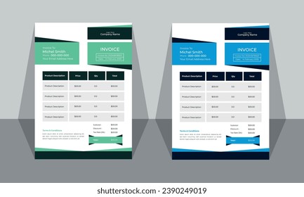 vector modern simple invoice design template,