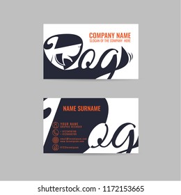 vector Modern simple light business card template with flat user interface on gray background. dog