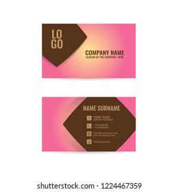 vector Modern simple light business card template with flat user interface on white background