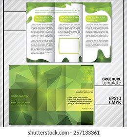Vector modern simple light business brochure template in green colors.
