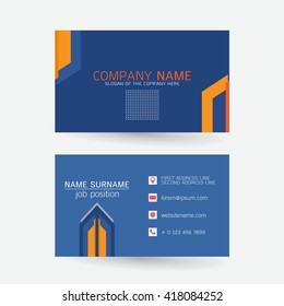 vector Modern simple light business card template with flat user interface on gray background