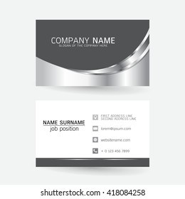 vector Modern simple light business card template with flat user interface on gray background