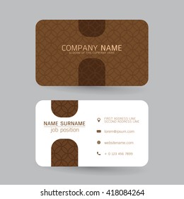vector Modern simple light business card template with flat user interface on gray background