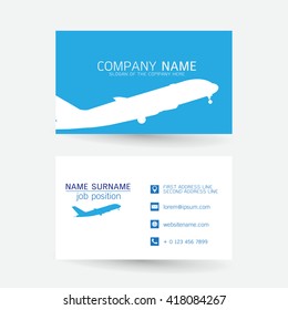 vector Modern simple light business card template with flat user interface on gray background
