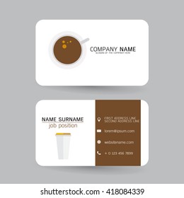 vector Modern simple light business card template with flat user interface on gray background