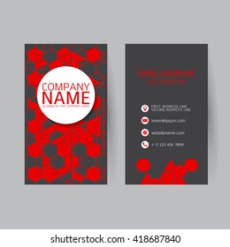 vector Modern simple light business card template with flat user interface on gray background