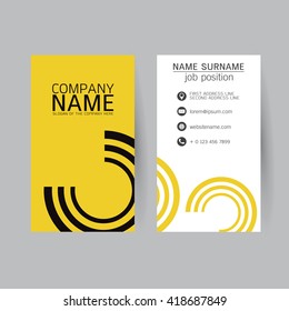 vector Modern simple light business card template with flat user interface on gray background