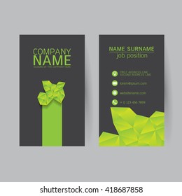 vector Modern simple light business card template with flat user interface on gray background