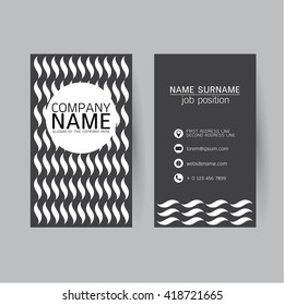 vector Modern simple light business card template with flat user interface on gray background
