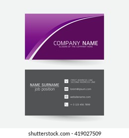 vector Modern simple light business card template with flat user interface on gray background