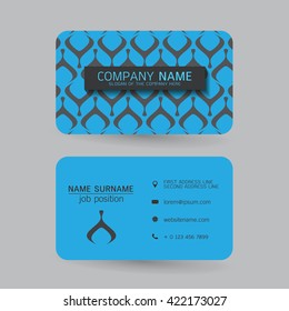 vector Modern simple light business card template with flat user interface on gray background