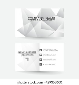 vector Modern simple light business card template with flat user interface on gray background