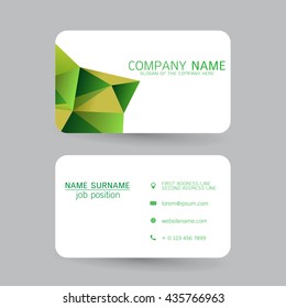 vector Modern simple light business card template with flat user interface on gray background