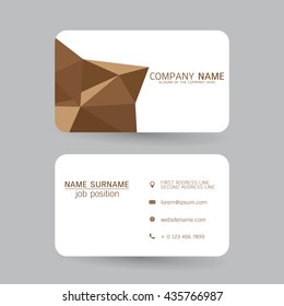 vector Modern simple light business card template with flat user interface on gray background