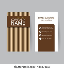 vector Modern simple light business card template with flat user interface on gray background