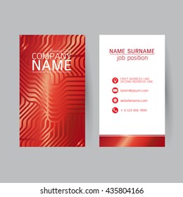 vector Modern simple light business card template with flat user interface on gray background