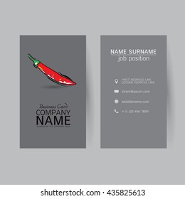 vector Modern simple light business card template with flat user interface on gray background