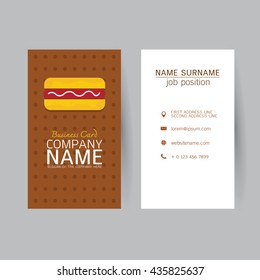vector Modern simple light business card template with flat user interface on gray background