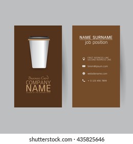 vector Modern simple light business card template with flat user interface on gray background