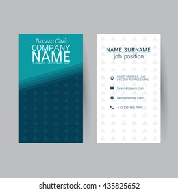 vector Modern simple light business card template with flat user interface on gray background